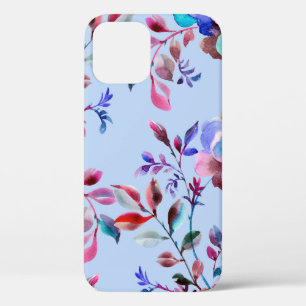 Watercolor botanical seamless pattern. Hand drawn iPhone 12 Case