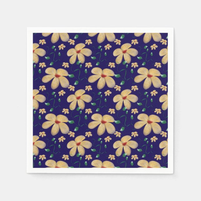 Watercolor Botanical Seamless Pattern   Napkin (Front)