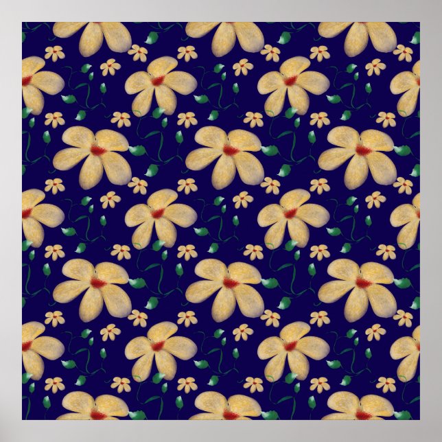 Watercolor Botanical Seamless Pattern   Poster (Front)