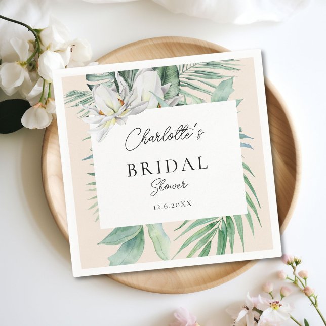 Watercolor Botanical Spring Bridal Shower   Napkin (Personalized Watercolor Botanical Spring Bridal Shower Napkins)