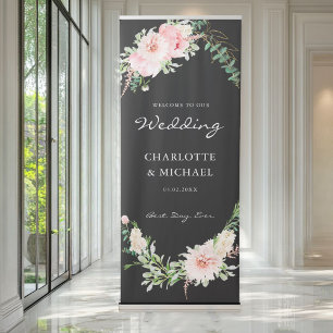 Watercolor Botanical Spring Geometric Wedding  Retractable Banner