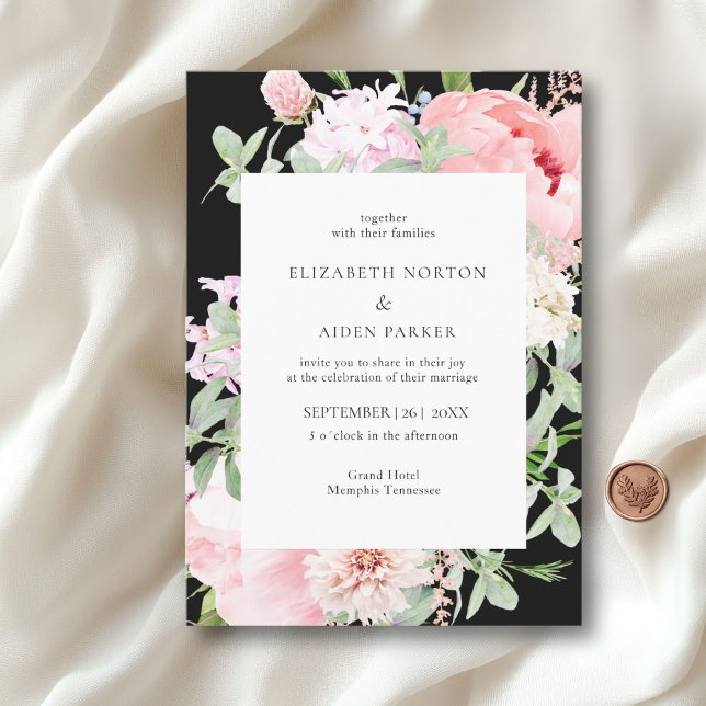 Watercolor Botanical Spring Wedding Collection Invitation (Watercolor Botanical Spring Wedding Collection Invitation)