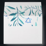Watercolor Botanical Star of David Bar Bat Mitzvah Envelope<br><div class="desc">Perfect envelope for a bat mitzvah, bar mitzvah or other Jewish celebration! Hand made watercolor art for you on the inside! FULLY CUSTOMIZABLE! Click on “Personalise” above to edit the return address text. Click "edit using design tool" to adjust the fonts, colours and placements and to delete the back side...</div>