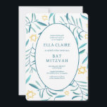 Watercolor Botanical Star of David Bar Bat Mitzvah Invitation<br><div class="desc">Perfect card to announce a bat mitzvah, bar mitzvah or other Jewish celebration! Hand made watercolor art for you on the front and back side! FULLY CUSTOMIZABLE! Click on “Personalise” above to edit the text. Click "edit using design tool" to adjust the fonts, colours and placements and to delete the...</div>
