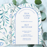 Watercolor Botanical Star of David Bar Bat Mitzvah Invitation<br><div class="desc">Perfect card to announce a bat mitzvah, bar mitzvah or other Jewish celebration! Hand made watercolor art for you on the front and back side! FULLY CUSTOMIZABLE! Click on “Personalise” above to edit the text. Click "edit using design tool" to adjust the fonts, colours and placements and to delete the...</div>