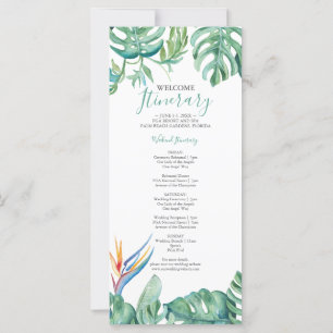 Watercolor Botanical Tropical Wedding Itinerary