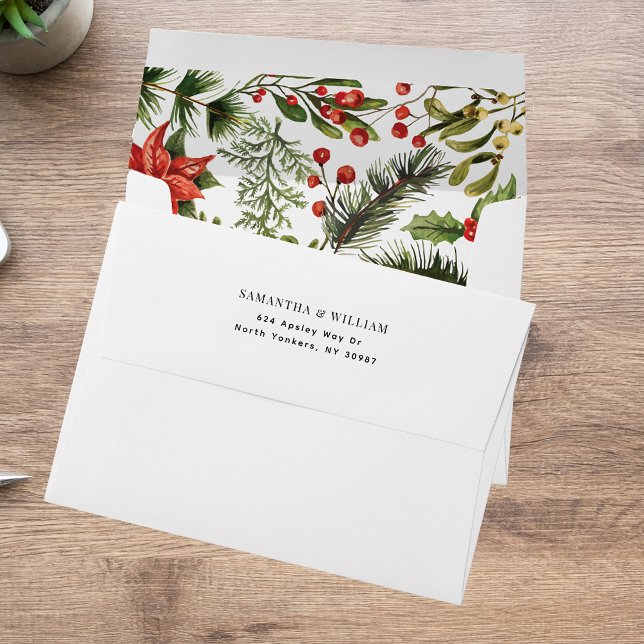 Watercolor Botanical Wedding Envelope (Watercolor Botanical Wedding Envelope)