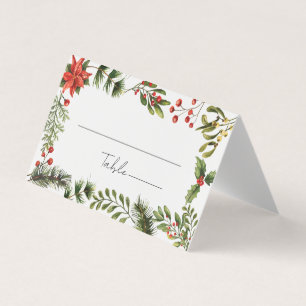 Watercolor Botanical Wedding Folded Place Card