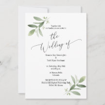 Watercolor Botanical Wedding Invitation