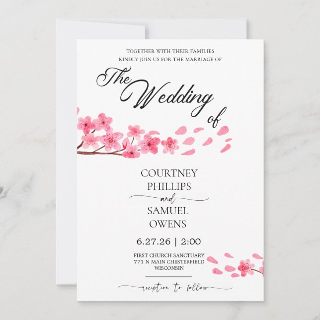 Watercolor Botanical Wedding Invite (Front)