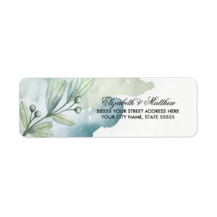 Watercolor Botanical Wedding Return Address Labels