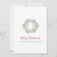 Watercolor Botanical Wreath and Berries Caregiver