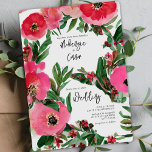 Watercolor Botanicals Pink Anemone Floral Wedding Invitation<br><div class="desc">Watercolor inspired floral and botanical design with light grey background and black text.</div>