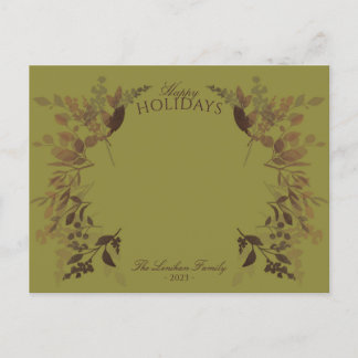 Watercolor Botanicals Postcard Green