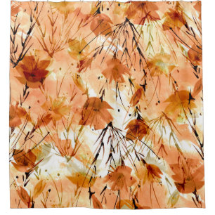 Watercolor Botanicals: Vintage Plant Pattern. Shower Curtain