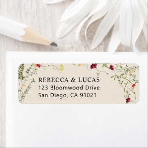Watercolor Botantical Return Address 