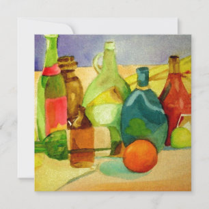 Watercolor Bottles Invitation