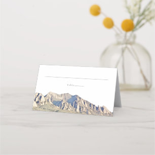 Watercolor Boulder Colorado Flatirons Name  Place Card