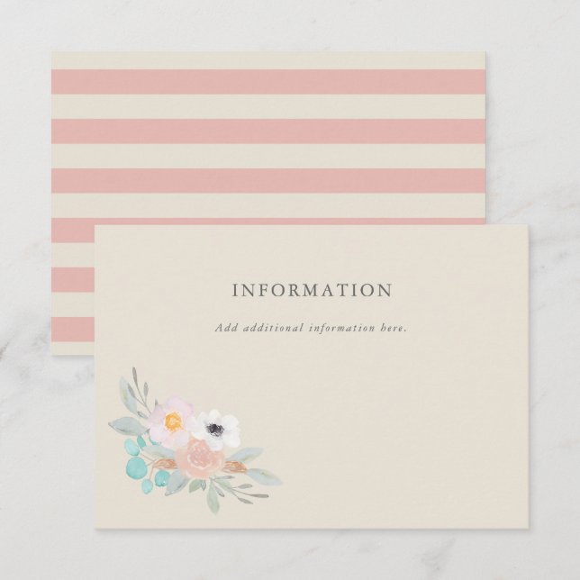 Watercolor Bouquet, Bridal Shower information Card (Front/Back)