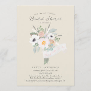 Watercolor Bouquet Bridal Shower Invitation