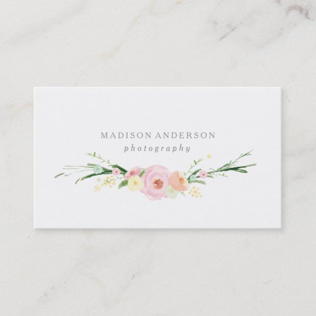 Watercolor Bouquet | Business Cards (Front)