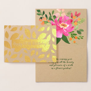 Watercolor Bouquet Custom All-Occasion Foil Card