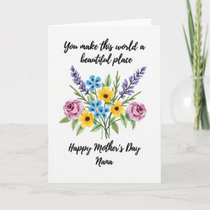 Watercolor Bouquet Mothers Day Card