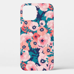 Watercolor bouquet of flowers seamless pattern iPhone 12 case