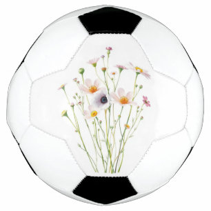 Watercolor bouquet of wildflowers football