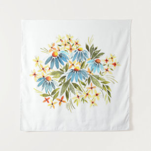Watercolor bouquet, tender daisies illustration. tapestry
