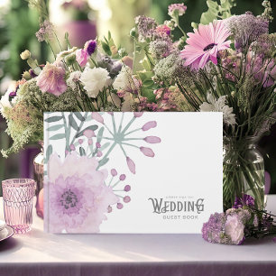 Watercolor Bouquet Wedding Lilac ID654 Guest Book
