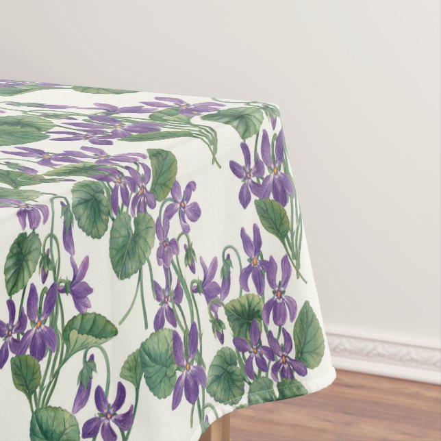 Watercolor bouquets of violets tablecloth (In Situ)