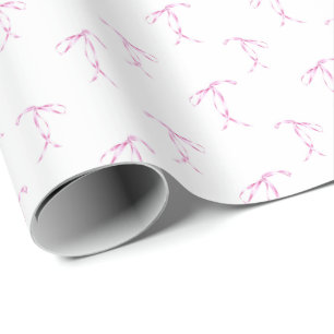 Watercolor Bow Pattern  Wrapping Paper Roll