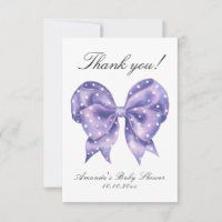 Watercolor Bow Polka Dot Baby Shower Thank you