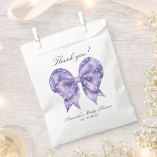 Watercolor Bow Polka Dot Baby Shower Thank you Favour Bags