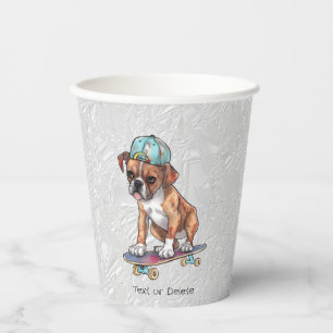 Watercolor Boxer Paper Cups