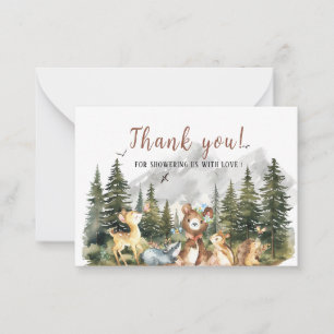 Watercolor Boy Adventure Begin  Thank You  Card