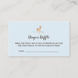 Watercolor Boy Deer Diaper Raffle Enclosure Card
