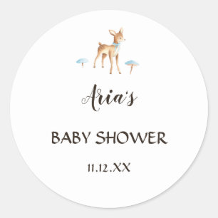 Watercolor Boy Deer White Shower Envelope Seal