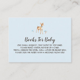 Watercolor Boy Deer with Mushrooms Book Request Enclosure Card