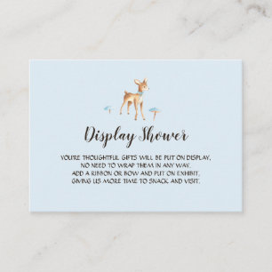 Watercolor Boy Deer with Mushrooms Display Shower Enclosure Card