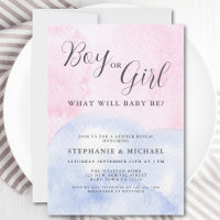 Watercolor Boy or Girl Gender Reveal