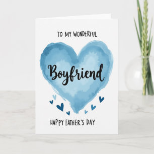 Watercolor Boyfriend Fathers Day Card