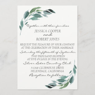 Watercolor Branch Wedding Invitation