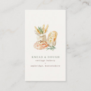 Watercolor Bread Cottage Bakery  Business Card