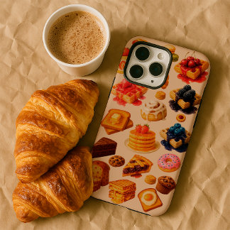 Watercolor Breakfast Food Illustrations iPhone 16 Case