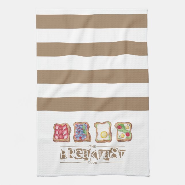 Watercolor Breakfast logo restaurant Tea Towel (Vertical)