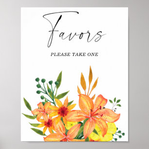 Watercolor bridal favours please take one  poster