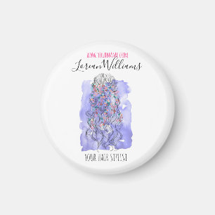 Watercolor Bridal floral wreath and wavy branding Magnet