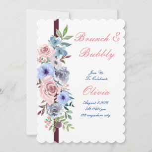 watercolor bridal shower floral invitation
